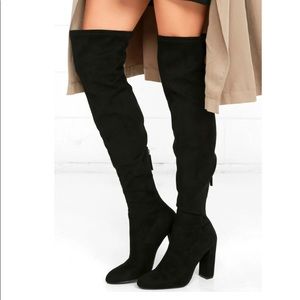 Steve Madden| Emotions Black Suede Over the Knee Boots